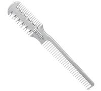 Hair Thinning Comb Double Sided Hair Trimmer Styling Razor Comb by Fabz Beauty Dual Side Thinning Cutter - Double Edge Removal Tool With Blade for Cutting Styling - Silver