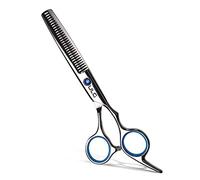Hair Thinning Scissors Cutting Teeth Shears Professional Barber ULG Hairdressing Texturizing Salon Razor Edge Scissor Japanese Stainless Steel with Detachable Finger Ring 6.5 inch