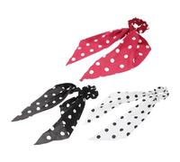 Hair Tie Fabric Elastic Polka Dot 3 Pcs Long Ribbon for Women