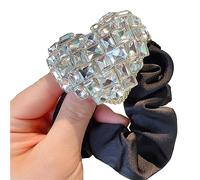 Hair Tie Shimmering Full Rhinestones Hair Rope Heart Blingbling Scrunchies Princess At Large Ties Crystal Hair Ties For Girls