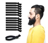 Hair Ties, 12 Pcs Long Hair Black Hair Bands with Wide Knotted Elastic Hair Bands for Men No Damage for Buns Curly Thick Hair Ponytail Holders