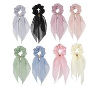 Hair Ties for Women Girls, 8 Pcs Scrunchie Double Layer Bow Hair Cute Rabbit Ear Bow Scrunchies with Scrunchies, with Bows, Scrunchie with, Sc