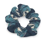 Hair Ties Hair Accessories Ponytail Holders Shark Pattern Printed Elastic Hair Scrunchies Hair Accessories