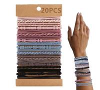 Hair Ties - Retro Boho Elastic Bracelets - Vintage Ponytail Ties with Twenty-Five Pieces - for Women Girls Yoga Work Running Travel Kitchen Bike Hiking
