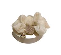 Hair Ties,Scrunchies, Korean Atmospheric Square Rhinestone Buckle Glitter Bubble Crinkle Hair Band Headdress(Black)