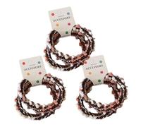 Hair Ties, Soft Woolen Woven and Braided, 6Pcs Elastic Hair Bands with Pom Poms - Ponytail Bun Hair Ropes for Women Girls Daily Cute Style (Dark Brown)