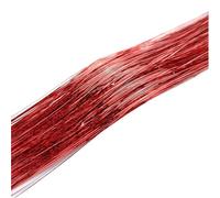 Hair Tinsel 93/120cm Sparkle Synthetics Hair Extensions Tinsel Rainbow Colored Strands Girls Headwear Hairbinge Laser False Decor(3 pcs,RED_48INCHES)