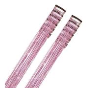 Hair Tinsel Extensions - 20 Inch Strands, 12 Piece Clip Bling Set | Heat Resistant Glitter Wig Accessory for Costume Party Christmas Braid Women Teens Ladies Friends Styles Hairdecor Fest