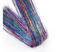 Hair Tinsel Extensions 200 Strands with Tools, Sparkling Shiny Hair Tinsel Kit, Heat Resistant Glitter Tinsel Hair Extensions for Women Girls 48 Inch (200 strands mixedcolors)
