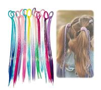 Hair Tinsel Kit,12 Colours,Glitter Extension,Fairy Tinsels Hair Extensions,Coloured Hair Extension for Kids,Tinsel Kit Heat Resistant Accessories,Rainbow Extensions for Braiding, for Girls