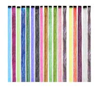 Hair Tinsel Kit, Glitter Hair Tinsel - 18 Colour Pack, 50cm Long, Heat Resistant & Easy to Remove, Sparkling Fairy Hair Accessories for Women & Girls, for Parties, Christmas, Festivals, Cosplay, Weddi