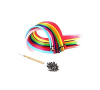 Hair Tinsel Synthetic Colored Rainbow Color Hair Extensions 100Strands/Pack Women's High Temperature Fiber Wig Accessories