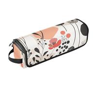 Hair Tool Travel Bag and Heat Resistant Mat Carrying Case Flat Curling Iron Waterproof Organizer for Flat Iron Hot Tools and Haircare Accessories, Abstract Art Illustrations Flowers