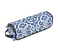 Hair Tool Travel Bag and Heat Resistant Mat Double-Layer Travel Carrying Case for Hot Tools Curling Iron Flat Irons Hair Volumizer Styler, Flat Geometric Pattern Liberty Pattern