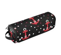 Hair Tool Travel Bag and Heat Resistant Mat Heating Tools Travel Bag Organizer for Straigheners, Curling Iron, Hair Dryer, Polka Dot Red Ocean