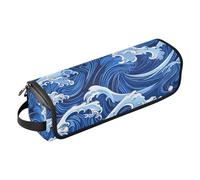 Hair Tool Travel Bag and Heat Resistant Mat Removable Hair Styling Accessories Organizer for Hot Tools Curling Iron Flat Irons Hair Volumizer Styler, Blue Wave Travel Bag for Women