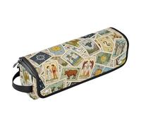 Hair Tool Travel Bag and Heat Resistant Mat Waterproof Curling Iron Travel Case for Curling Iron Straightener Flat Hair Dryer, Tarot Cards Retro Portable Travel Essentials