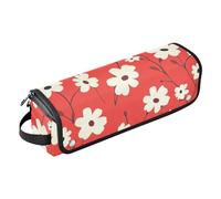 Hair Tool Travel Bag and Heat Resistant Mat Waterproof Curling Iron Travel Case for Hot Tools Curling Iron Flat Irons Hair Volumizer Styler-White Flower Red Country Fashion