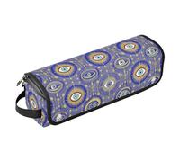 Hair Tool Travel Bag and Heat Resistant Mat with Zipper Blue and Gold Evil Eyes Waterproof Curling Iron Travel Case for Curling Iron Straightener Flat Hair Dryer Women Essentials Storage