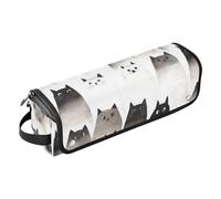 Hair Tool Travel Bag and Heat Resistant Mat with Zipper Double-Layer Travel Carrying Case for Flat Irons, Straighteners, Curling Irons, Cute Ragdoll Cats White