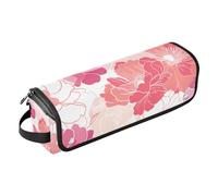 Hair Tool Travel Bag and Heat Resistant Mat with Zipper Heating Tools Travel Bag Organizer for Flat Iron Hot Tools and Haircare Accessories, Abstract Art Illustrations Flowers Red
