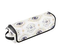 Hair Tool Travel Bag and Heat Resistant Mat with Zipper Removable Hair Styling Accessories Organizer for Straigheners, Curling Iron, Hair Dryer, Evil Eye Magic Occult Portable Travel