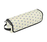 Hair Tool Travel Bag for Women Portable Organizer with Heat Resistant Mat, Abstract Floral Wavy Pattern for Curling Iron Straightener Flat Hair Dryer
