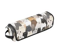 Hair Tool Travel Bag for Women with Heat Resistant Mat Carrying Case Flat Curling Iron Waterproof Organizer for Flat Iron Hot Tools and Haircare Accessories, Beauty Ragdoll Cats White Travel