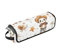 Hair Tool Travel Bag for Women with Heat Resistant Mat Portable Hair Styling Tool Organizer for Flat Iron Hot Tools and Haircare Accessories, Cartoon Cute Panda Cowboy Hair Accessories