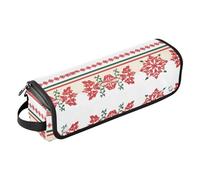 Hair Tool Travel Bag for Women with Heat Resistant Pad Portable Hair Styling Tool Organizer for Hot Tools Curling Iron Flat Irons Hair Volumizer Styler, Country Style Flower Red and Green