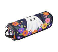 Hair Tool Travel Bag for Women with Iron Mat Heating Tools Travel Bag Organizer for Flat Irons, Straighteners, Curling Irons,Cute Cat Ghosts Flowers Spooky Halloween Portable Organizer
