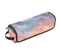Hair Tool Travel Bag for Women with Removable Heat Resistant Mat Carrying Case Flat Curling Iron Waterproof Organizer for Flat Irons, Straighteners, Curling Irons, Pink Turquoise Red Wave
