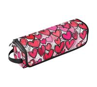 Hair Tool Travel Bag for Women with Removable Heat Resistant Mat Portable Hair Styling Tool Organizer for Flat Irons, Straighteners, Curling Irons, Love red Love Doodle Art Portable