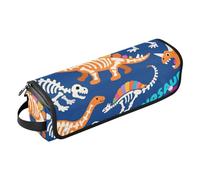 Hair Tool Travel Bag for Women with Removable Heat Resistant Mat Portablravel Carrying Case for Flat Iron Hot Tools and Haircare Accessories, Dinosaur Skull Roaring Orange Dark Blue