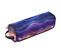 Hair Tool Travel Bag for Women with Removable Heat Resistant Mat Waterproof Portable Open Flat Travel Bag for Curling Iron Straightener Flat Hair Dryer, Cosmic - Inspired Swirling Wave Pattern