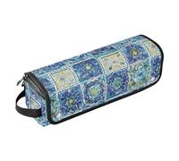 Hair Tool Travel Bag with Heat Resistant Mat Hair Tools Organizer Storage Bag for Hot Tools Curling Iron Flat Irons Hair Volumizer Styler, Mediterranean Tile Mural Portable Organizer