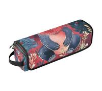 Hair Tool Travel Bag with Heat Resistant Mat Large Hair Straigheners Travel Case for Flat Iron Hot Tools and Haircare Accessories, Colorful Spectacled Bear Red Pine Trees Merry Christmas Hair