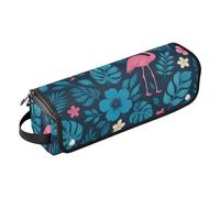 Hair Tool Travel Bag with Heat Resistant Mat Waterproof Portable Open Flat Travel Bag for Irons, Straighteners Curling Iron Tropical Pink Flamingos Women