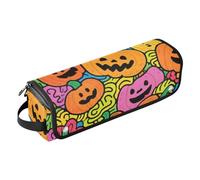 Hair Tool Travel Bag with Heat Resistant Pad Curling Iron Travel Holder Storage Bag for Flat Iron Hot Tools and Haircare Accessories, Pumpkin Doodle Art Travel Bag for Hair Tools