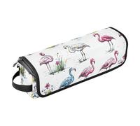 Hair Tool Travel Bag with Heat Resistant Pad Removable Hair Styling Accessories Organizer for Flat Irons, Straighteners, Curling Irons, Cartoon Sweet Flamingo White Travel Essentials for