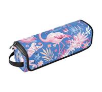 Hair Tool Travel Bag with Iron Mat Curling Iron Travel Holder Storage Bag for Flat Irons, Straighteners, Curling Irons, Fresh Pink Flamingo Flowers for Summer Portable Travel Essentials