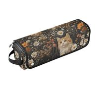 Hair Tool Travel Bag with Iron Mat Heating Tools Travel Bag Organizer for Curling Iron Straightener Flat Hair Dryer, Art Manx Cats Black Portable Travel Essentials