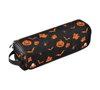 Hair Tool Travel Bag with Iron Mat Waterproof Curling Iron Travel Case for Flat Irons, Straighteners, Curling Irons, Happy Halloween Pumpkins Black Portable Travel Essentials