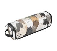 Hair Tool Travel Bag with Removable Heat Resistant Mat Double-Layer Travel Carrying Case for Hot Tools Curling Iron Flat Irons Hair Volumizer Styler, Beauty Ragdoll Cats White