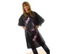 Hair Tools Hairdressing Gown (Adult Size) - Hairdressing Cape with Pink & Black Scissor & Comb Design. Waterproof Hair Cutting Cape with Adjustable Hook Fastening on Collar. Hair Salon Apron.
