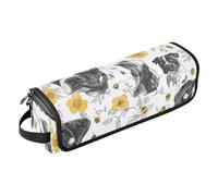 Hair Tools Travel Bag and Heat Resistant Mat Carrying Case Flat Curling Iron Waterproof Organizer for Curling Iron Straightener Flat Hair Dryer-Funny Staffordshire Bull Terrier Dogs White
