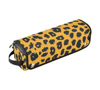 Hair Tools Travel Bag and Heat Resistant Mat with Zipper Curling Iron Travel Holder Storage Bag for Hot Tools Curling Iron Flat Irons Hair Volumizer Styler-Animal Cheetah Skin Print Gold Black