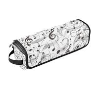 Hair Tools Travel Bag with Heat Resistant Mat Waterproof Hair Tools Travel Organizer for Flat Irons, Straighteners, Curling Irons,Fashion Music Score White Trave Case for Women de, Fashion Music Score