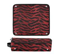 Hair Tools Travel Bag with Heat Resistant Pad Carrying Case Flat Curling Iron Waterproof Organizer for Flat Irons, Straighteners, Curling Irons Tigers Fur Print Black and Red Travel Bag for