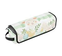 Hair Tools Travel Bag with Heat Resistant Pad,Waterproof Portable Travel Bag Flat Open for Hot Tools,Curling Iron,Flat Iron,Hair Volumizer,Hairdresser,Hairdresser, Eggs Watercolor Easter Lamb Leaves,